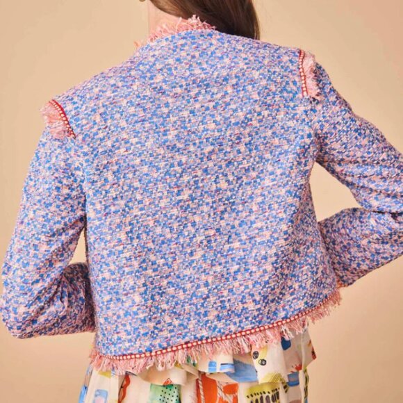 Hunter Bell Coco Jacket in Coral Reef Tweed NWOT Size 10 - Picture 4 of 7